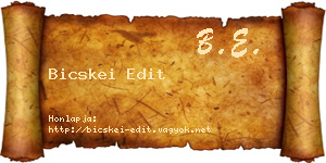 Bicskei Edit névjegykártya